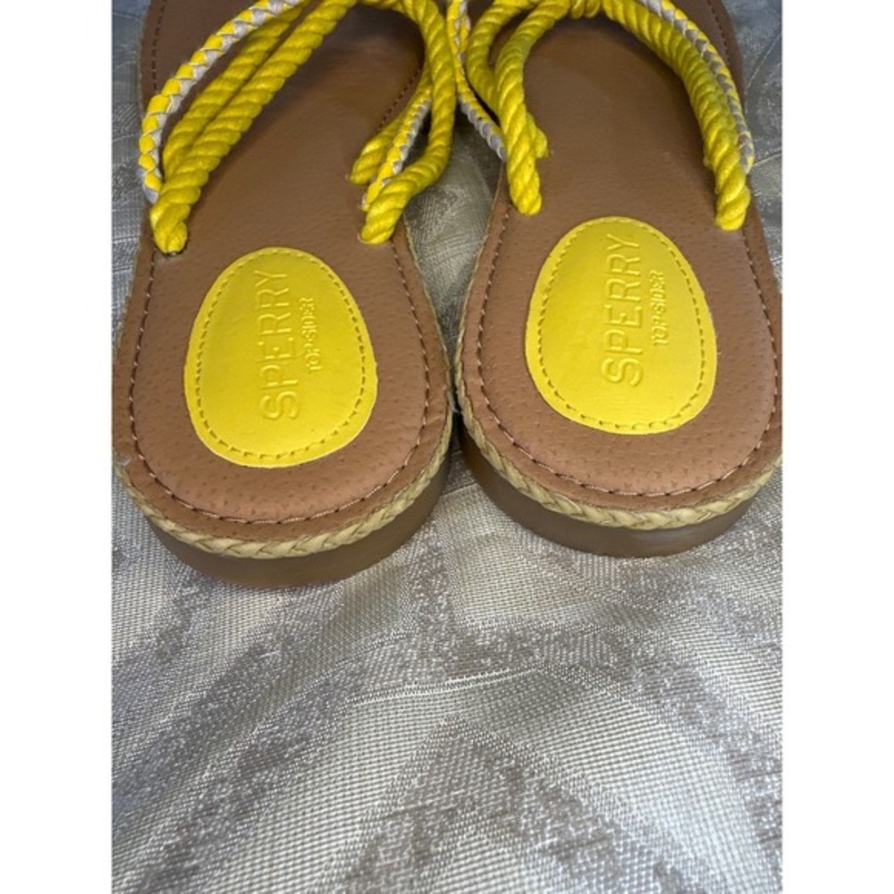Sperry Top-Sider Womens Anchor City Yellow Rope Espadrille Flip Flop Sandals 7M - Picture 4 of 4